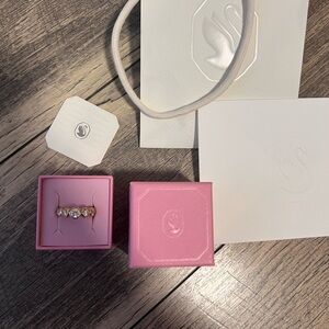 Swarovski Crystal Ring in Gold Tone